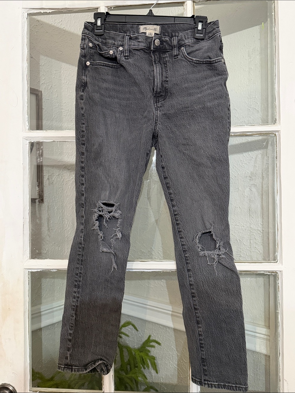 Madewell Skinny Ripped Jeans - Washed Black